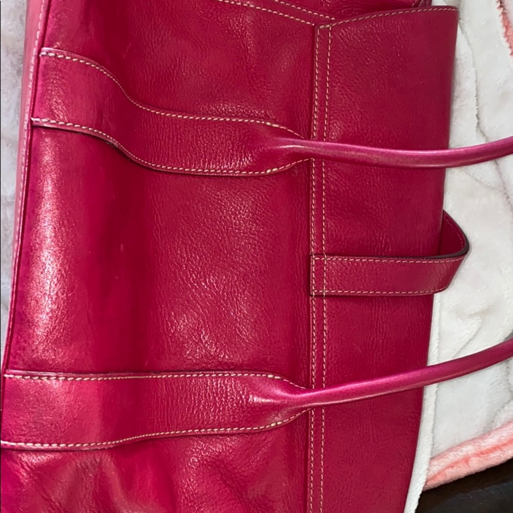 Dooney & Bourke Pink Leather Tote Bag - Picture 5 of 10